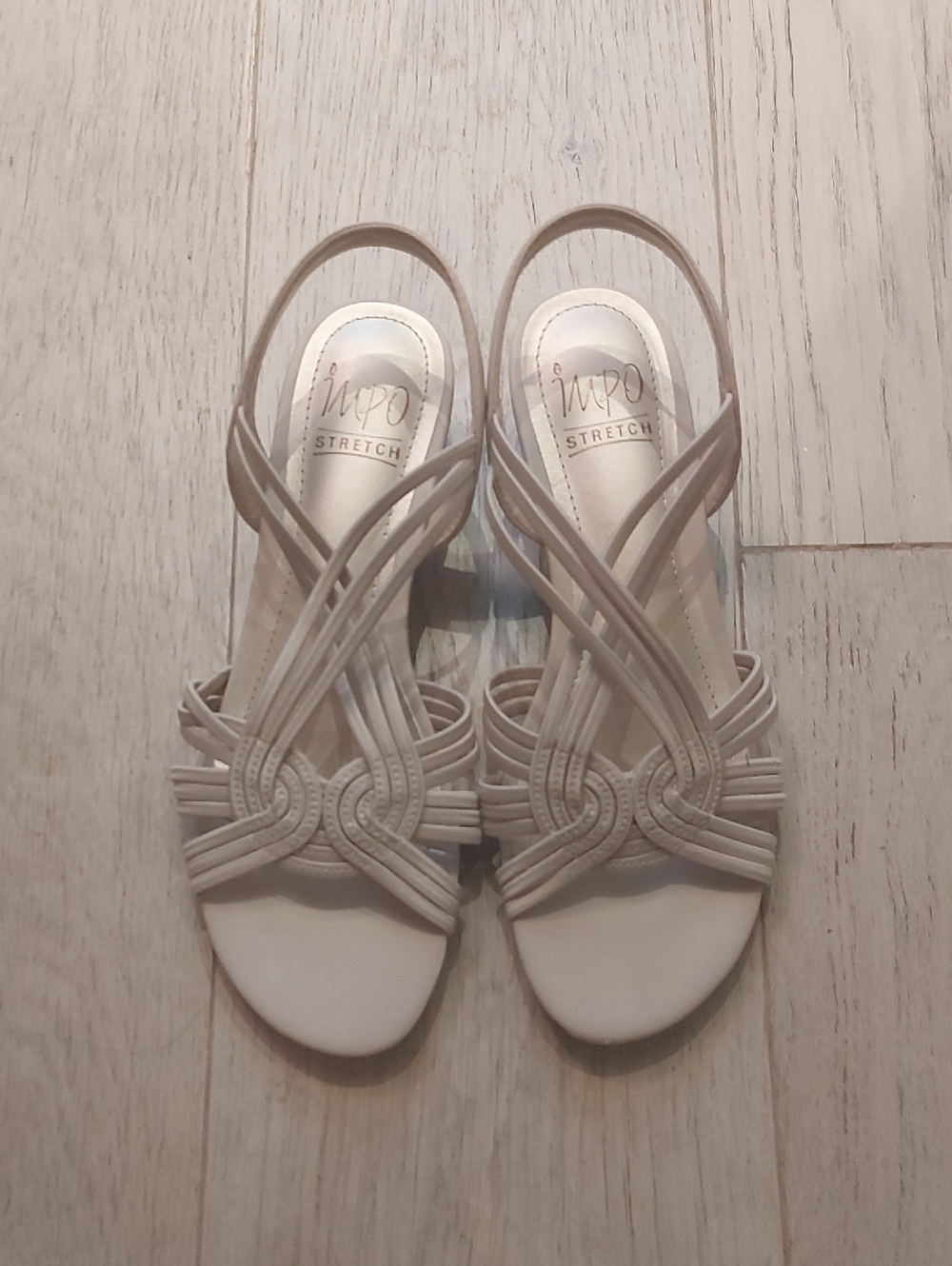 Impo Cream Woven Slingback Sandals